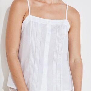 !NEW! White Pintuck Camisole by Haven Well Within. Organic Cotton. Sz Small. NWT